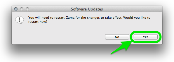 After installation, GAMA has to be restarted.